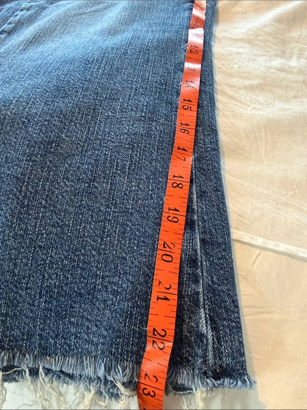 Pilcro Blue Wide-Leg Frayed Hem Jeans - Picture 9 of 12